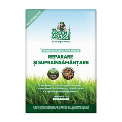 Amestec de gazon cu auto-îndesire – Reparare și supraînsămânțare – Mr. Green Grass®